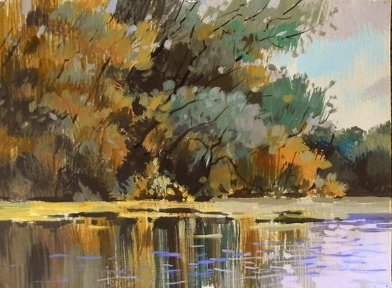 on the river, 38x28 cm
