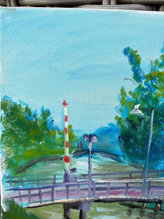 The drawbridge over canal