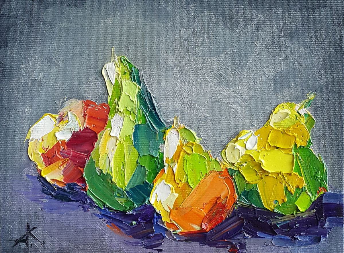 Pears on the table by Anastasia Kozorez