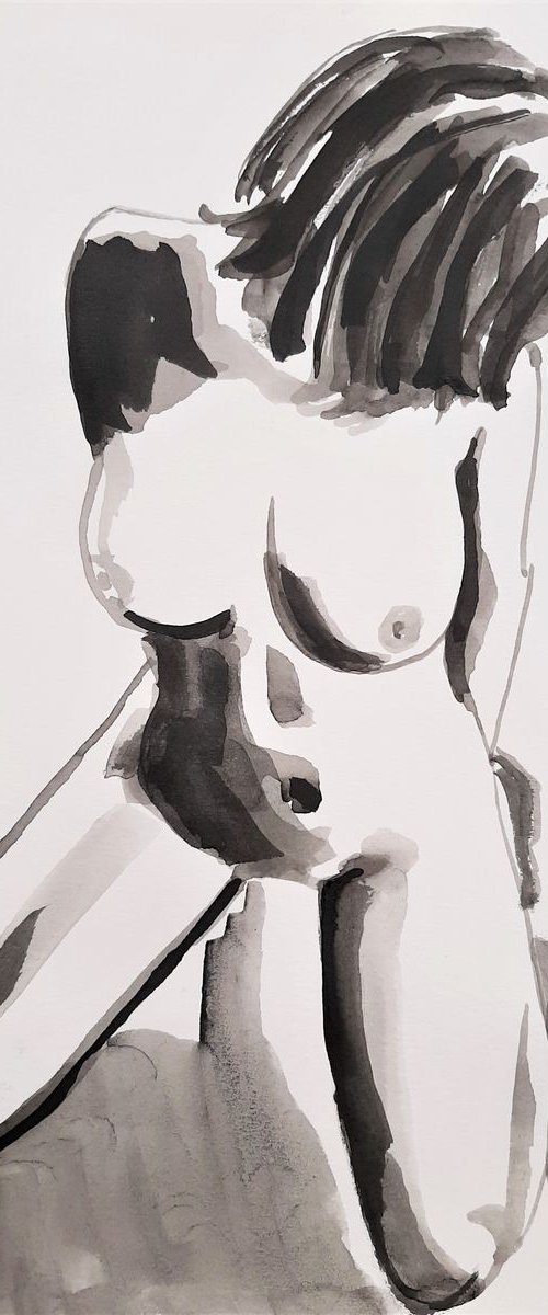 Nude  / 29 x 21 cm by Alexandra Djokic