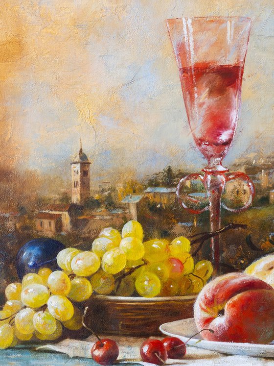 Repast With A Landscape In The Background