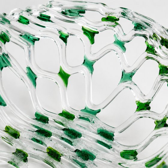 Green Fused Glass Bowl