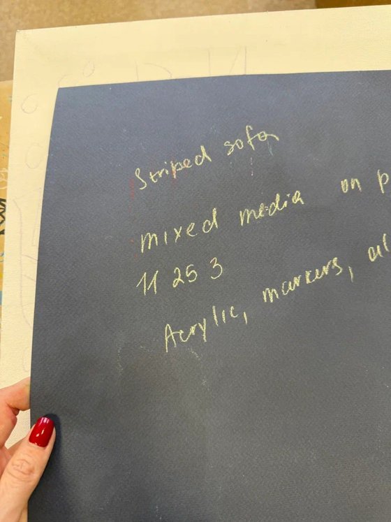 Striped interior with plants