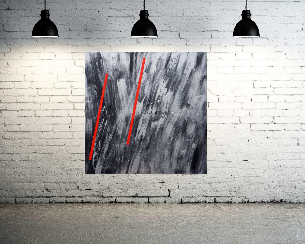 Geometric Abstract Acrylic Painting By Dima Braga, 39 X 39, Infinity #1, Original Artwork