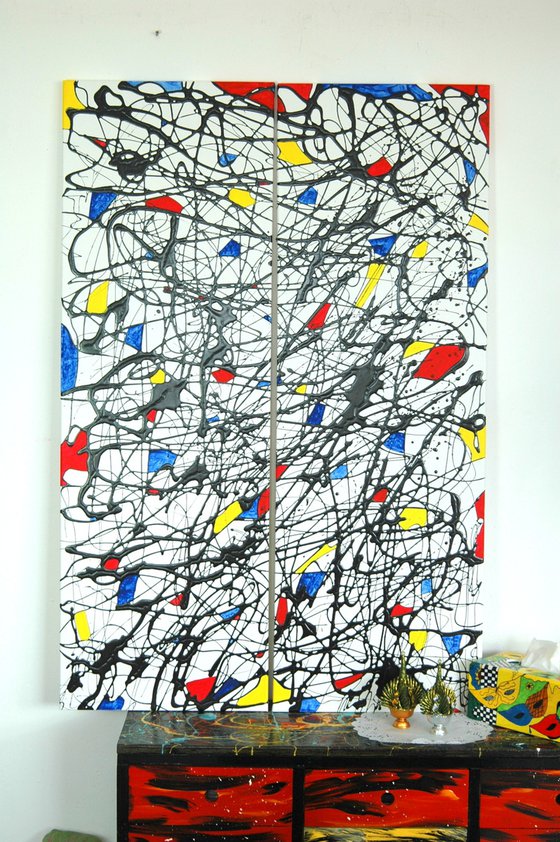 Abstract on canvas 133 (after Mondrian)