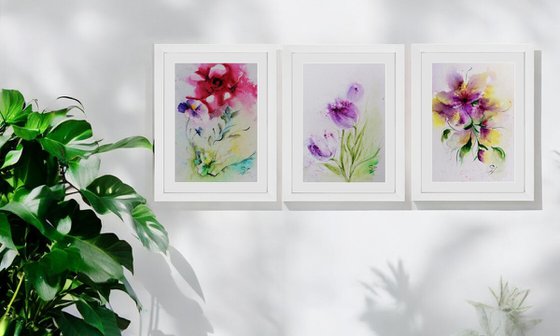 Flower  Triptych