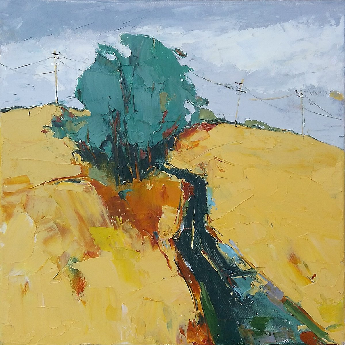 Expressive Oil Painting , Be Home For Dinner By Emilia Milcheva, 16 X 16, Artwork For Sale On Artfinder
