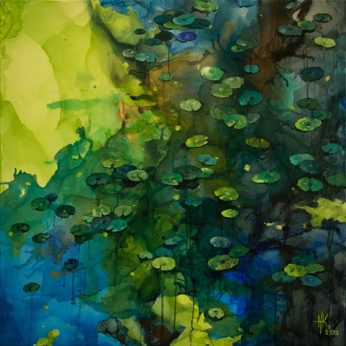 Lily pond. Glimmering by Zhanna Kondratenko