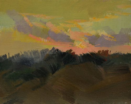 Plein air landscape painting "Evening" by Yuri Pysar