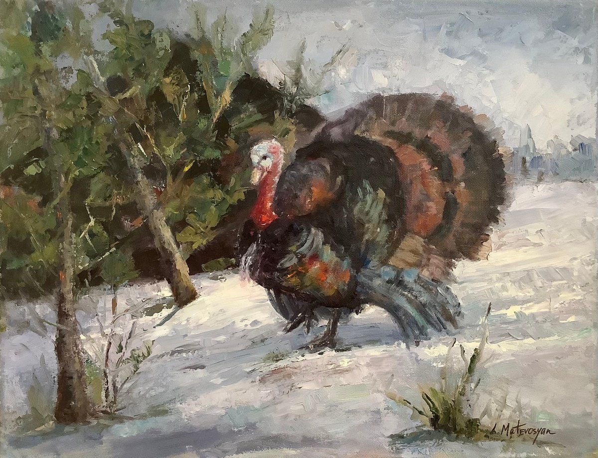 Impressionistic Animal Oil Painting By Lia Matevosyan Haselton, 18 X 14", Wild And Free, Original Artwork