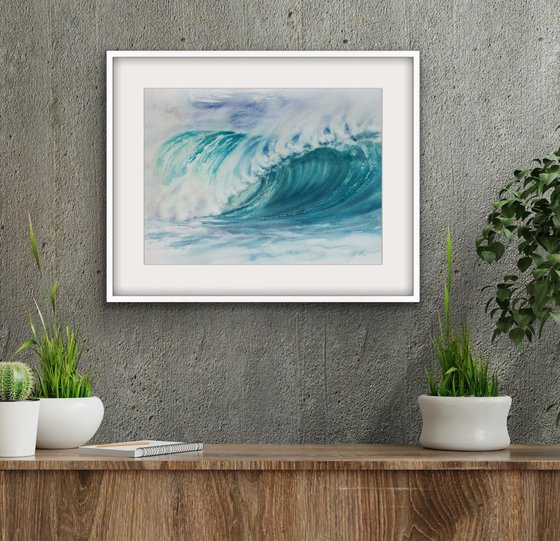 Turquoise sea wave