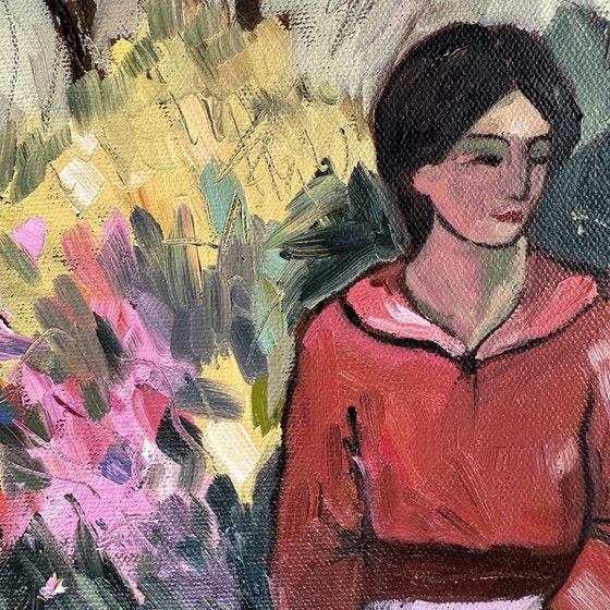 Woman in the Flower Garden