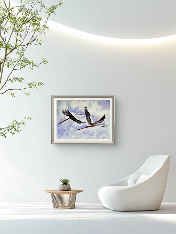 Strok Heron Wader Ardea Hern