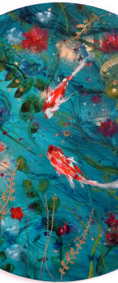 "Aquatic Osmosis " Tondo 50 cm by Loetitia Pillault