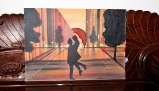 Romance in the city romantic painting gift art on sale