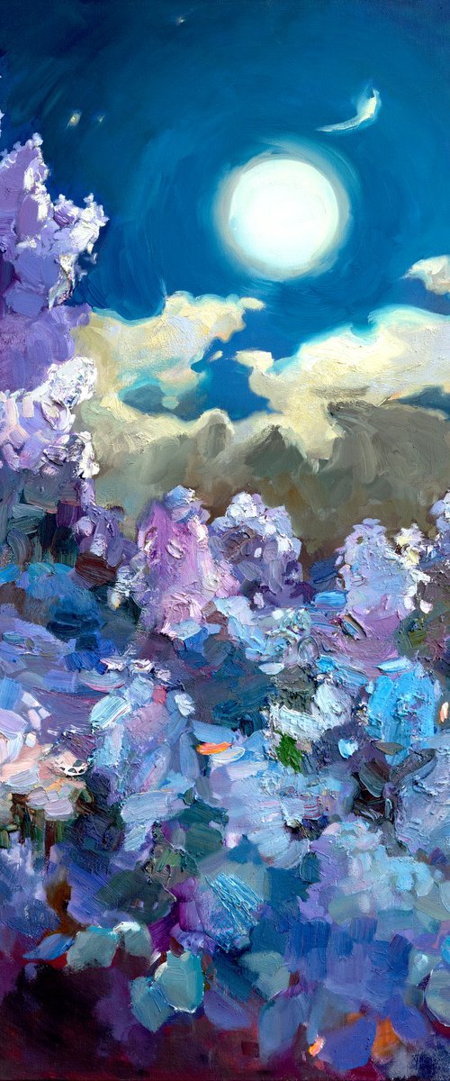 Lilac Full Moon by Anastasiia Grygorieva