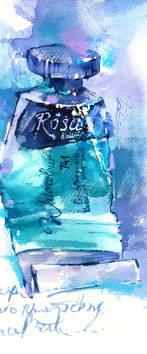 Turquoise v2. Tube watercolour by Ksenia Selianko