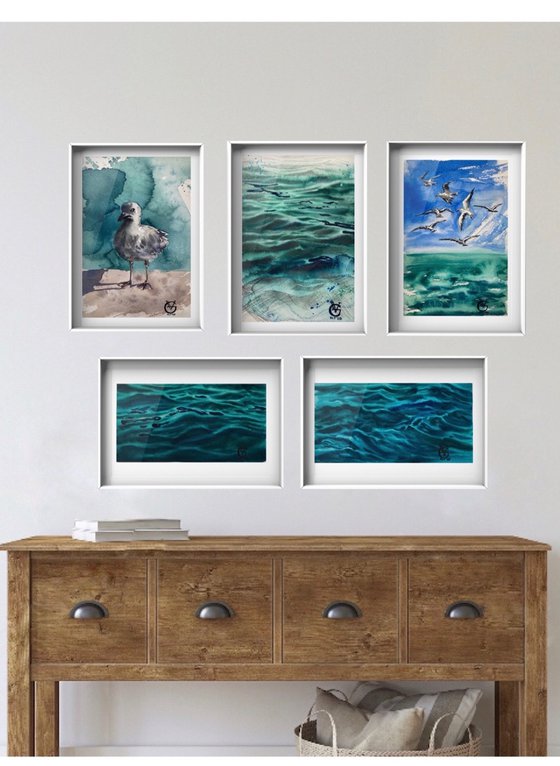 SEA STORIES - SET OF 5 PAINTINGS