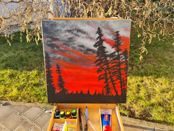 Landscape in red color 1