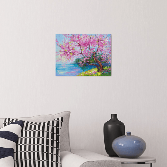 Cherry blossom by the river