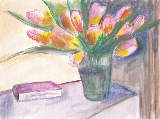 Tulips With A Book