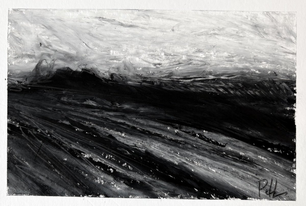 Expressive Drawing , Moorland Study 5 By Steve Potts, 8 X 6, Artwork For Sale On Artfinder