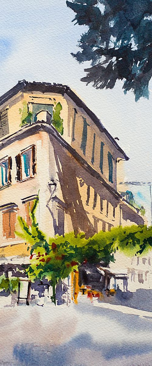 Rome. Original watercolor. Small artwork interior trip travel italy architecture by Sasha Romm