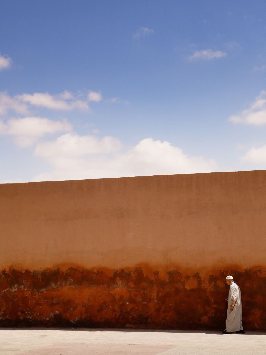 Photorealistic Cityscapes Photograph By Tom Hanslien, 60 X 80", Along The Walls Of The Marrakesh Medina, Original Artwork
