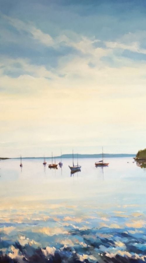 Morning sun on the Lunenburg bay (30x40x1.5") by Alexander Koltakov