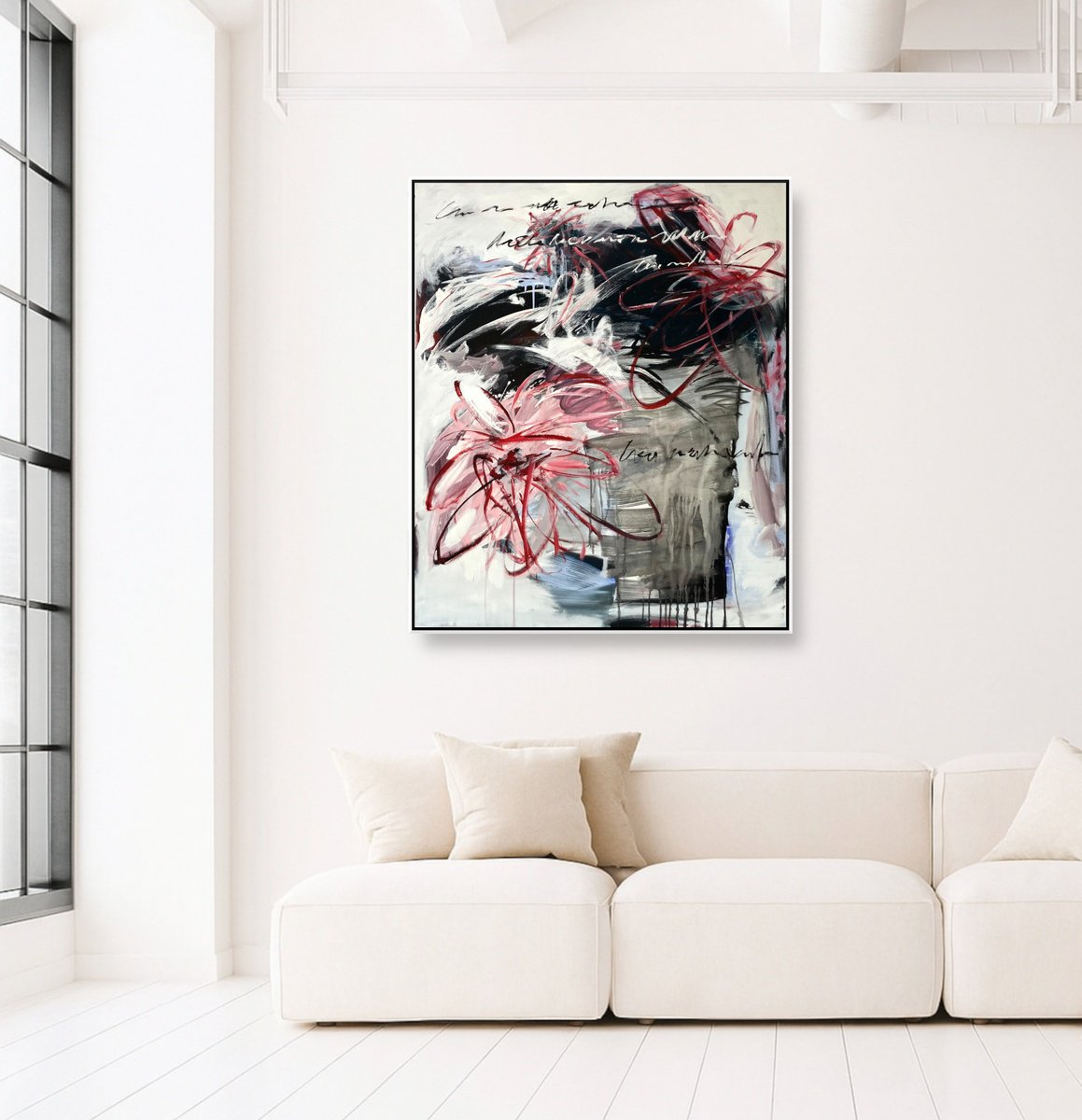 Abstract Acrylic Painting By Jutta Rika Bressem, 39 X 47", Still Life 33, Original Artwork