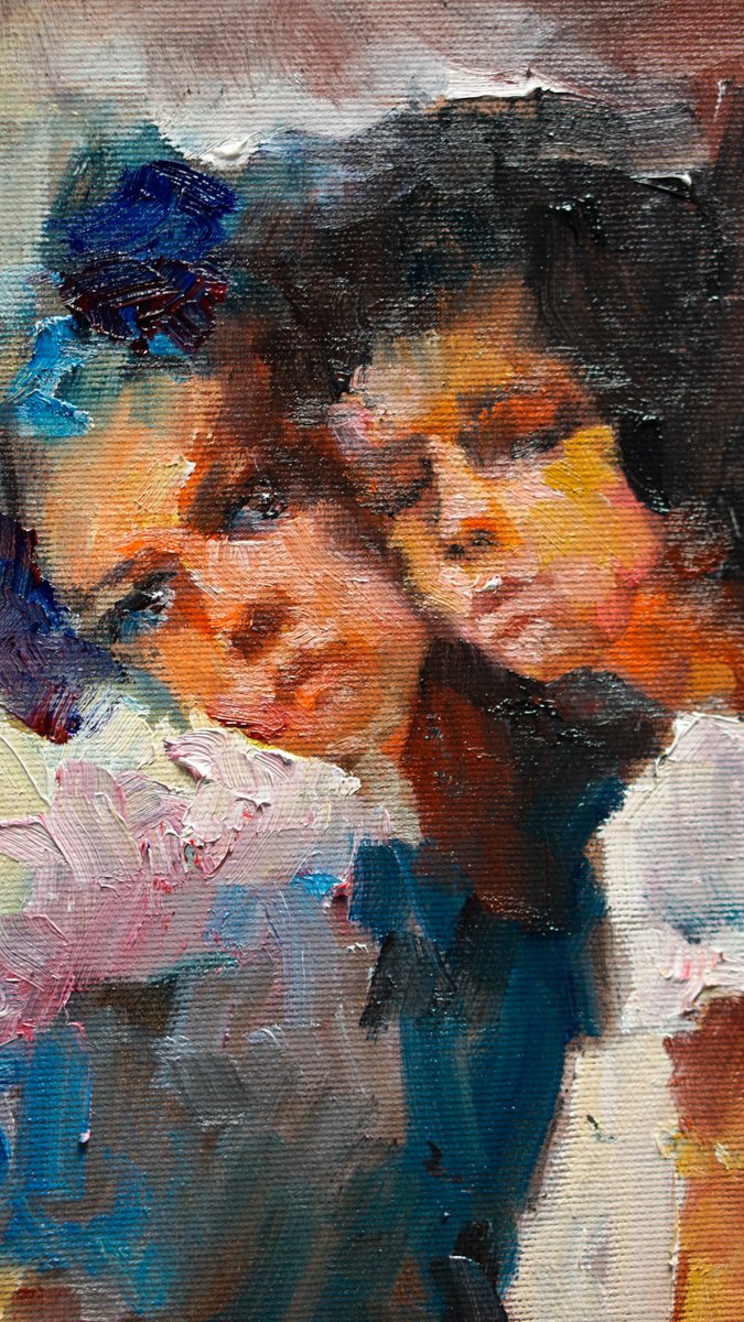 Impressionistic Portrait Oil Painting By Pavel Filin, 14 X 18", Etuda28, Original Artwork