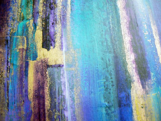 The Midas touch #3 (abstract in blues, purples and gold tones)
