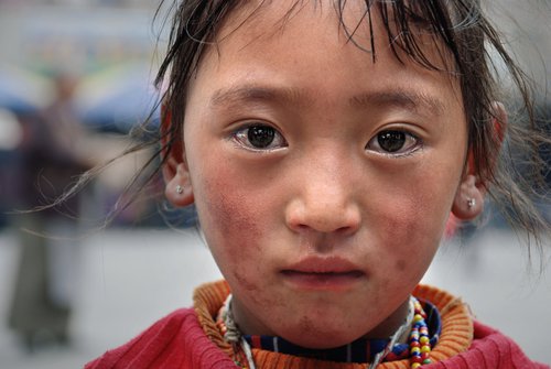 Porttrait of Tibetan Girl - Lhasa 2007 by Jacek Falmur