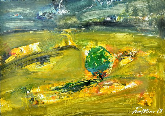 Landscape(26x35cm, oil painting, paper)