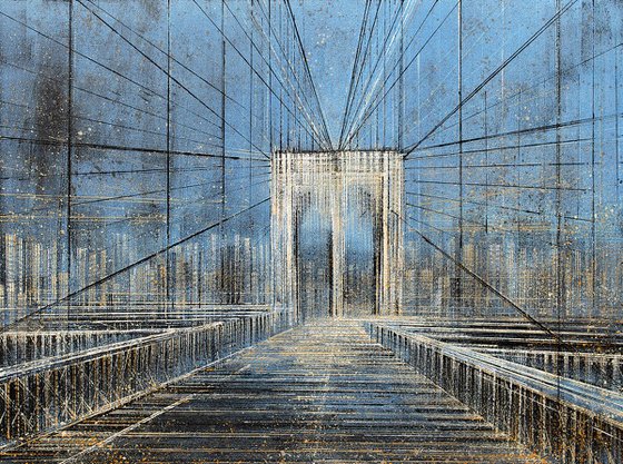 New York. The Brooklyn Bridge At Night