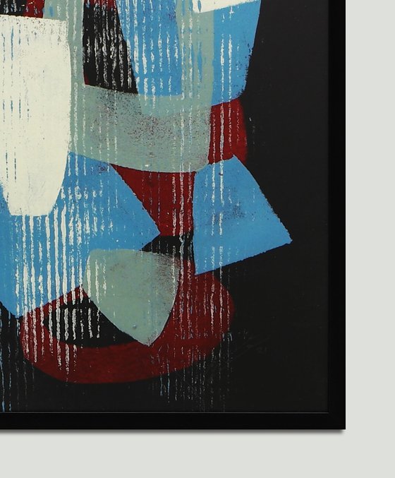 Fractured Black 1 - Incl Frame - Art on paper - A3 - 31x43CM - Ronald Hunter 27S