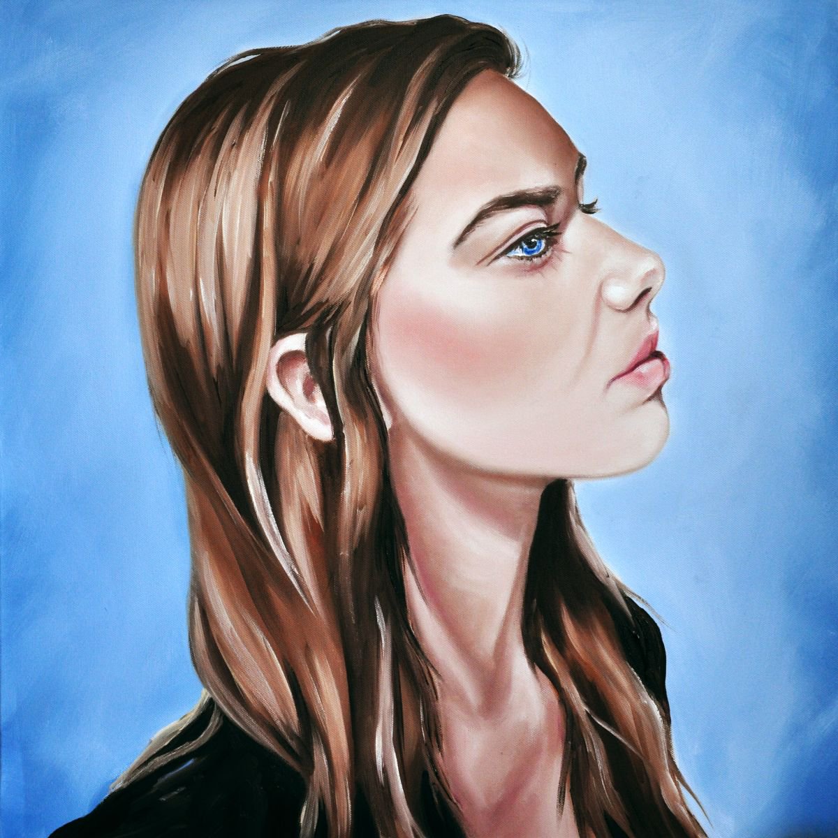 Impressionistic Portrait Oil Painting By Mullo Art, 24 X 24", The Return, Original Artwork