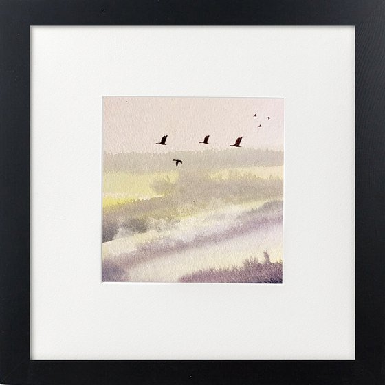 Marshland mist geese