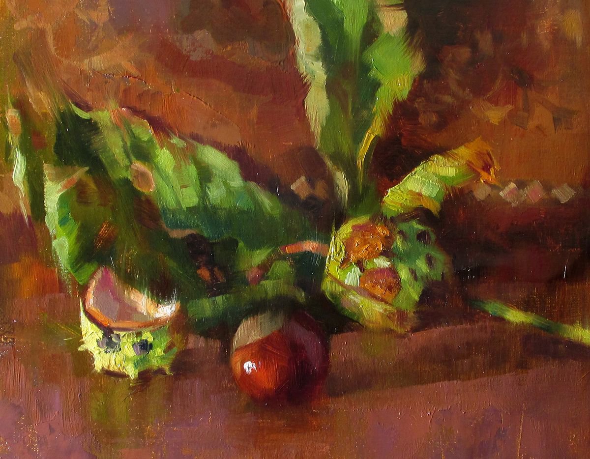’Conkers’ - original oil painting, alla prima oil painting, one of a kind by Alex Kelly