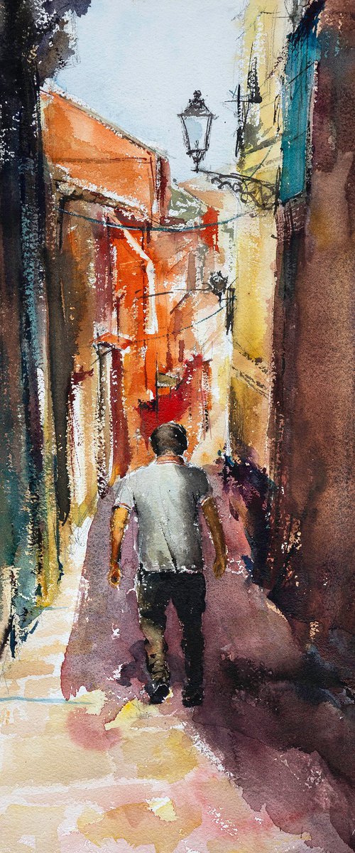 Calabria Pizzo down the stairs by Andrzej Rabiega