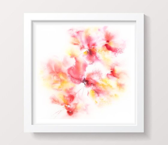 Red abstract flowers