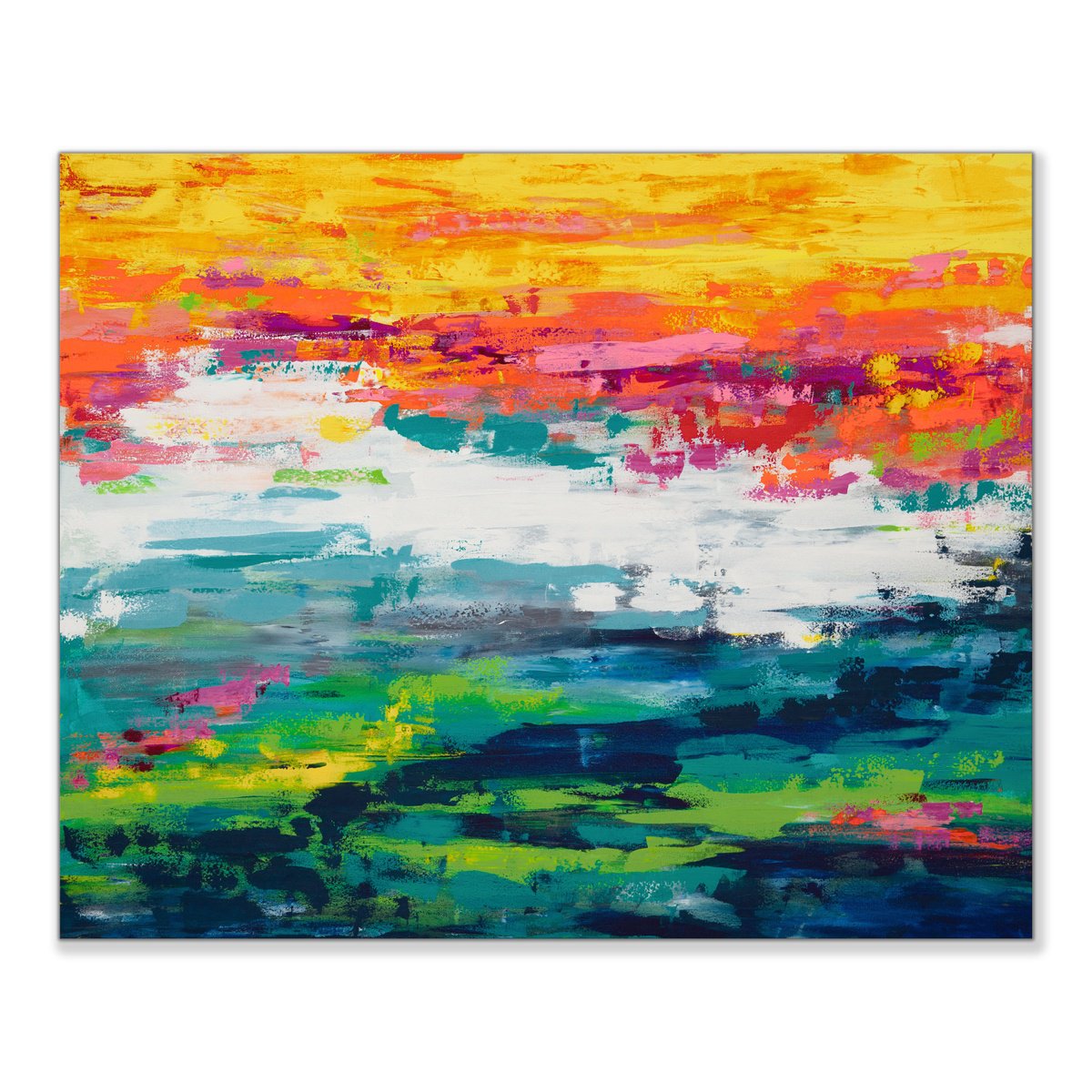 Abstract Acrylic Painting By Hilary Winfield, 60 X 48, Reclaimed 11, Original Artwork