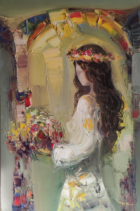 Bride 40x60cm ,oil/canvas, abstract portrait