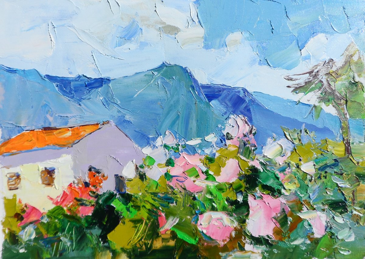 Impressionistic Landscape Oil Painting By Yehor Dulin, 14 X 10", "Sunny Day ", Original Artwork