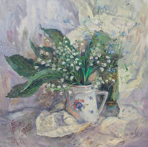Lilies of the valley and forget-me-nots by Olena Brazhnyk