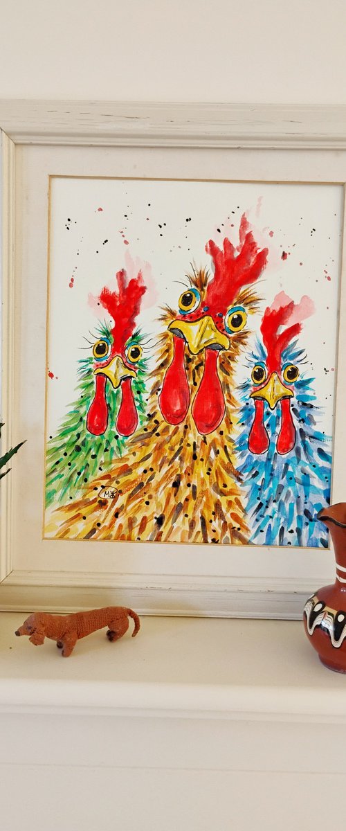 Hen Party - Chickens by MARJANSART