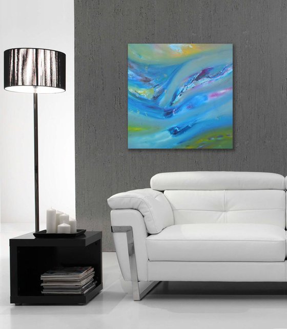 Earlier breeze -  50x50 cm, Original abstract painting, oil on canvas