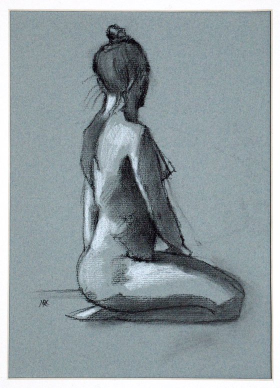 Life Drawing of kneeling girl
