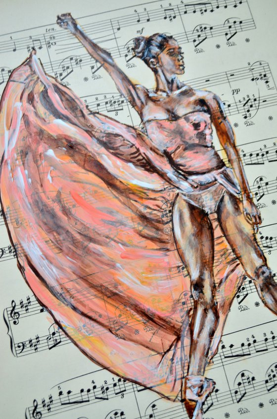 Ballerina LI- Vintage Music Page, GIFT idea