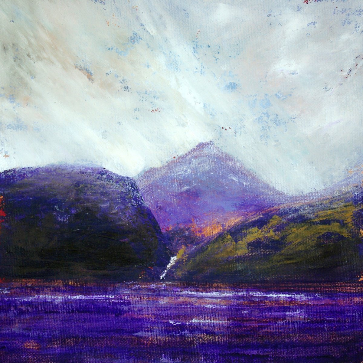 Impressionistic Landscape Acrylic Painting By Oconnart, 10 X 10", Y Lliwedd, From Llyn Llydaw., Original Artwork